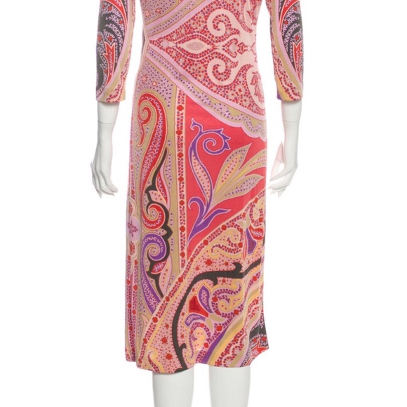 ETRO Printed Midi Dress, Large - Picture 3 of 6